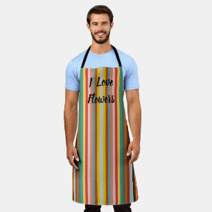 Colorful Vertical Retro Stripes  Apron