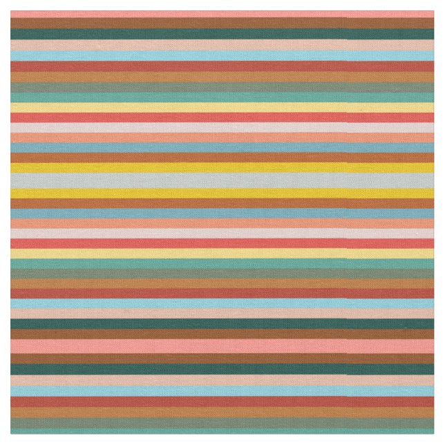 Colorful Vertical Retro Stripes Fabric (Close Up)