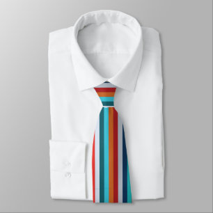 Colorful Vertical Retro Stripes Neck Tie
