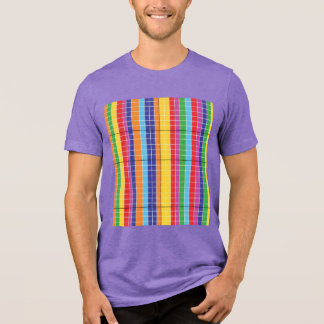 Colorful Vertical Stripe Pattern T-Shirt Tri-Blend Shirt