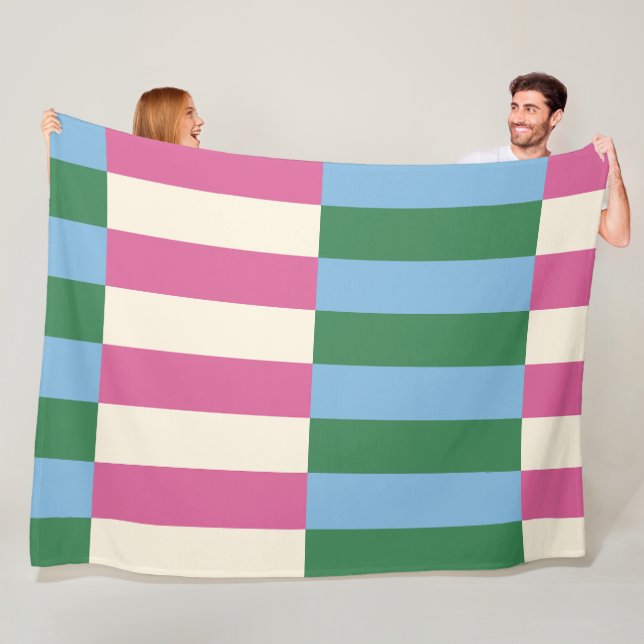 Colorful Vertical Striped Pattern Fleece Blanket (In Situ)