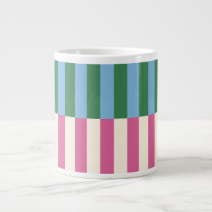 Colorful Vertical Striped Pattern Giant Coffee Mug