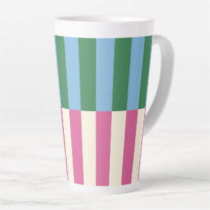 Colorful Vertical Striped Pattern Latte Mug