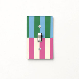 Colorful Vertical Striped Pattern Light Switch Cover