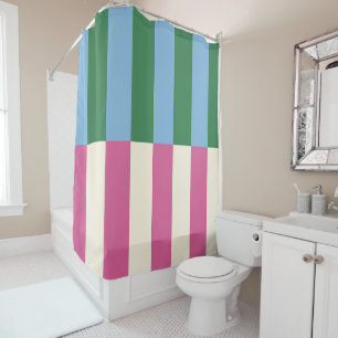 Colorful Vertical Striped Pattern Shower Curtain