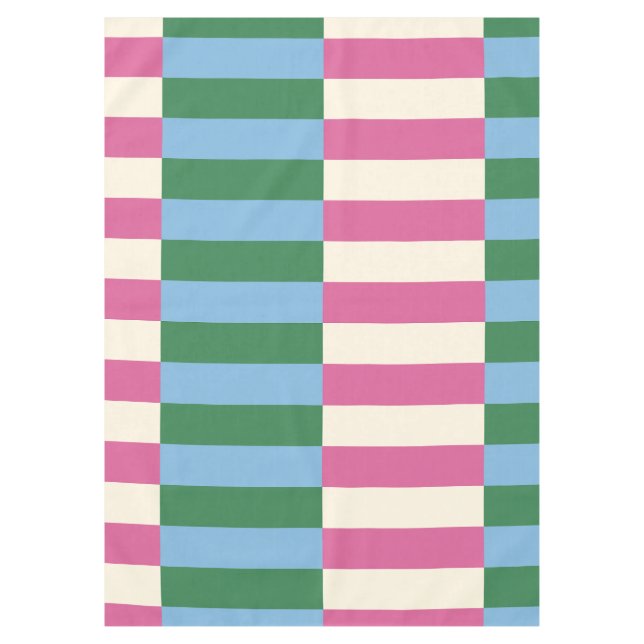 Colorful Vertical Striped Pattern Tablecloth (Front)