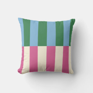 Colorful Vertical Striped Pattern Throw Pillow