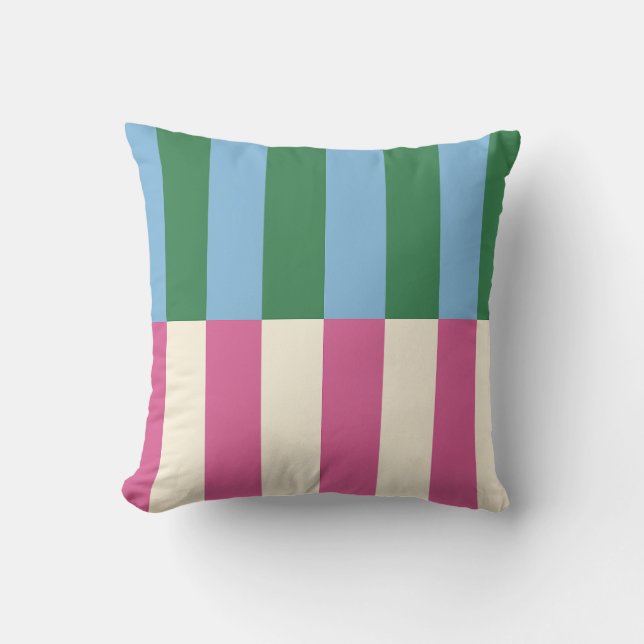 Colorful Vertical Striped Pattern Throw Pillow (Front)