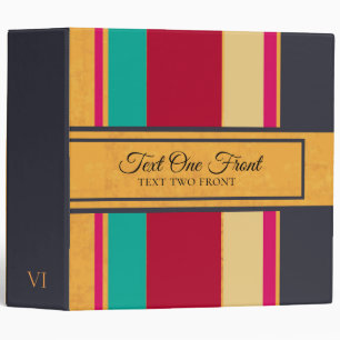 Colorful Vertical Stripes 3 Ring Binder
