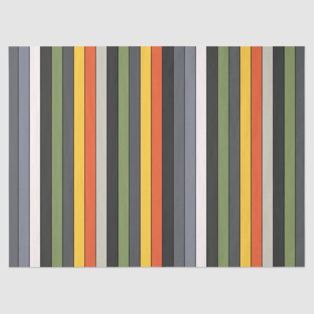 Colorful Vertical Stripes Birthday Tissue Paper (Front)