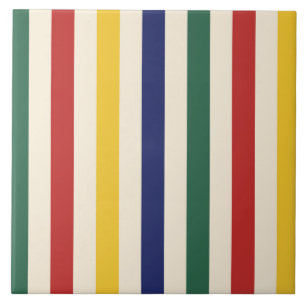 Colorful Vertical Stripes Ceramic Tile