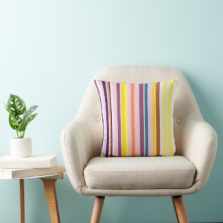 Colorful Vertical Stripes  Cushion