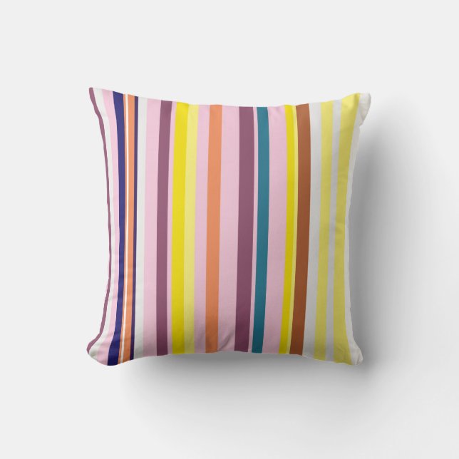 Colorful Vertical Stripes  Cushion (Front)