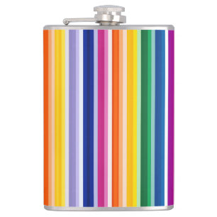 Colorful Vertical Stripes Design Flask