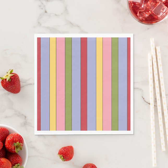 Colorful Vertical Stripes Pattern Napkins (Creator Uploaded)