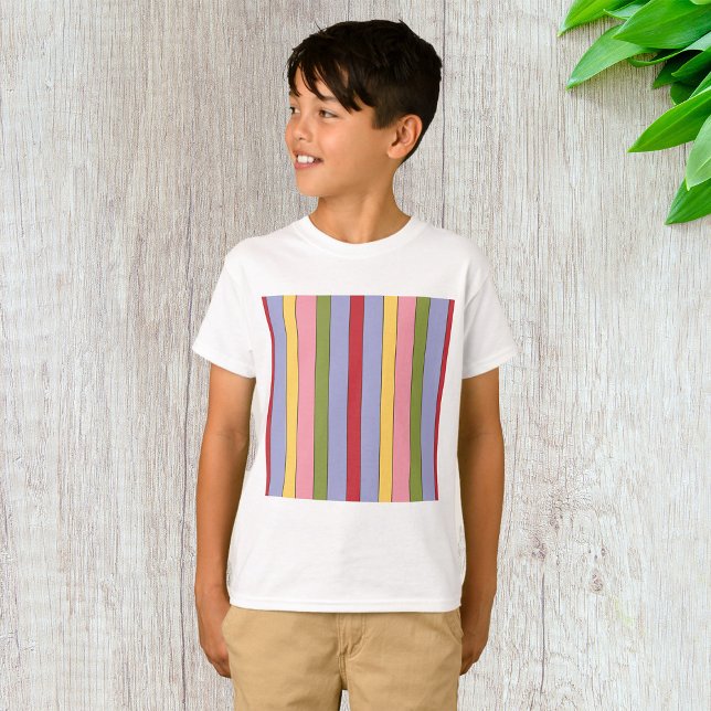 Colorful Vertical Stripes Pattern T-Shirt (Creator Uploaded)
