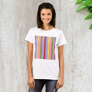 Colorful Vertical Stripes Pattern T-Shirt