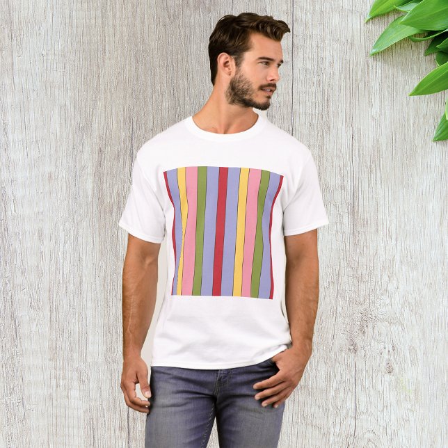 Colorful Vertical Stripes Pattern T-Shirt (Creator Uploaded)