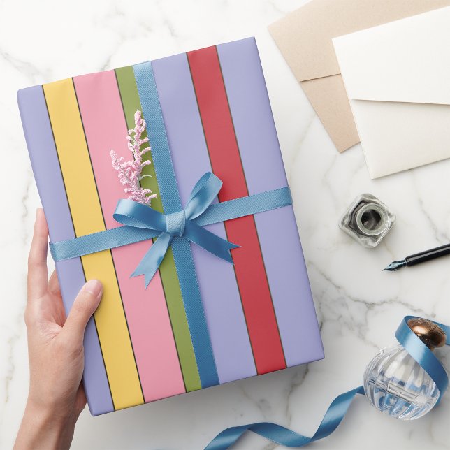 Colorful Vertical Stripes Pattern Wrapping Paper (Creator Uploaded)