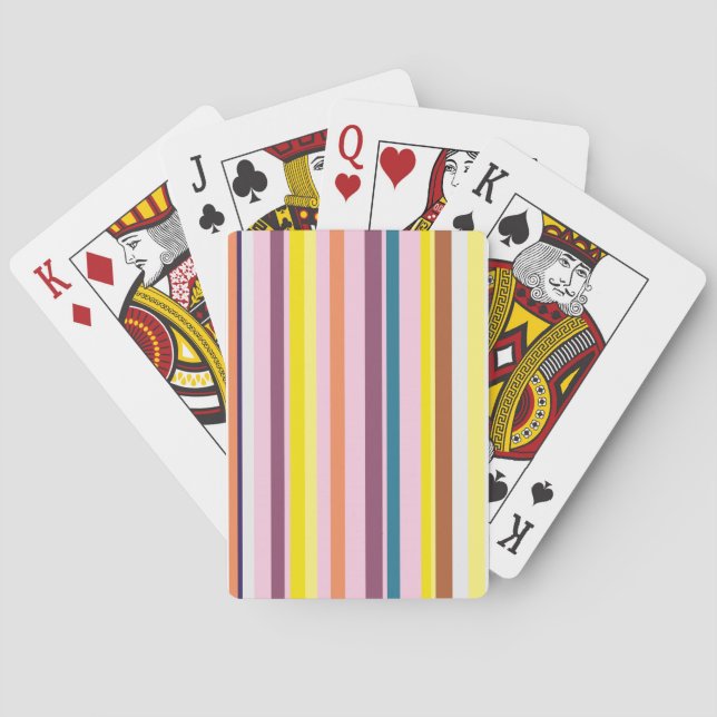 Colorful Vertical Stripes Playing Cards (Back)