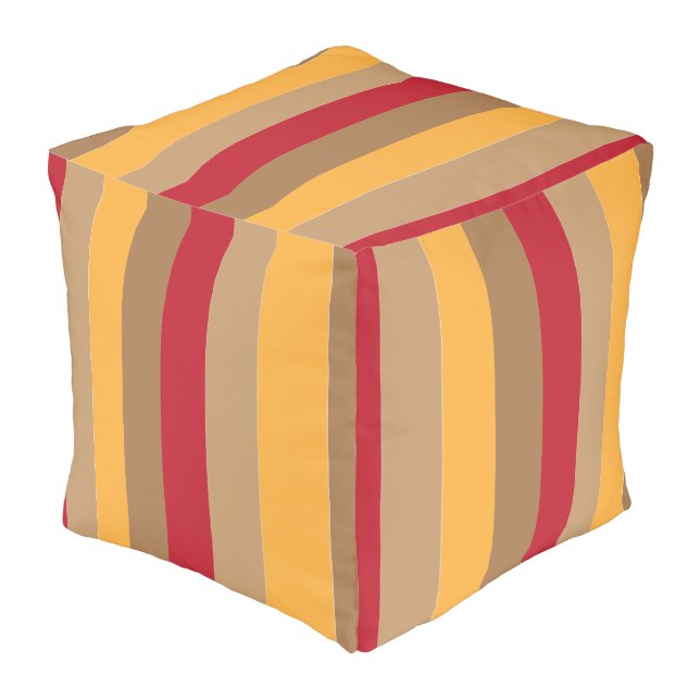 Colorful Vertical Stripes  Pouf (Angled Back)