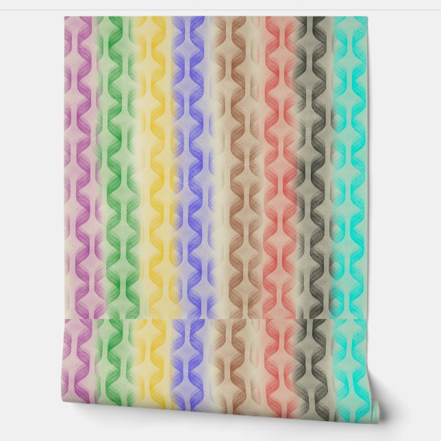 Colorful Vertical Wave Pattern Wallpaper – Modern  (Unrolling)