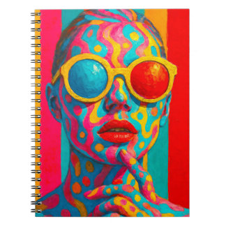 Colorful Vibes - Bold Pop Art Portrait Notebook