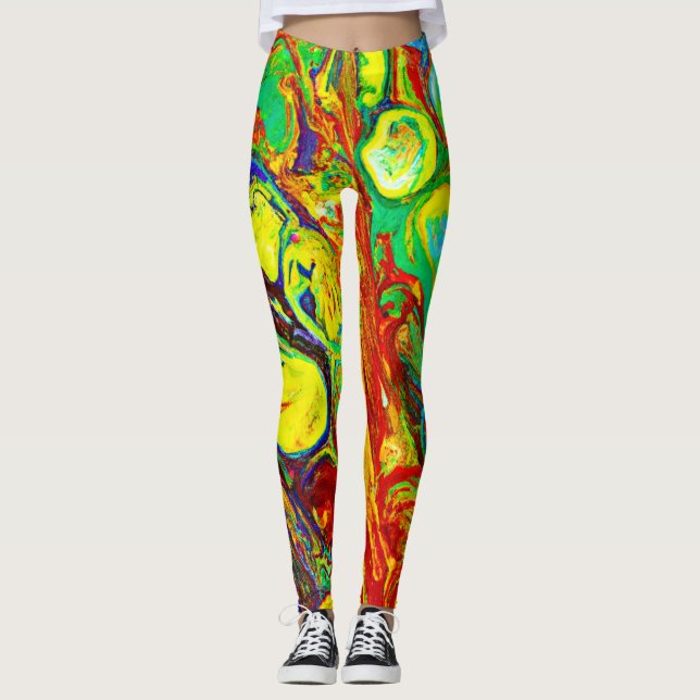 Colorful Vibrance Pattern Leggings (Front)