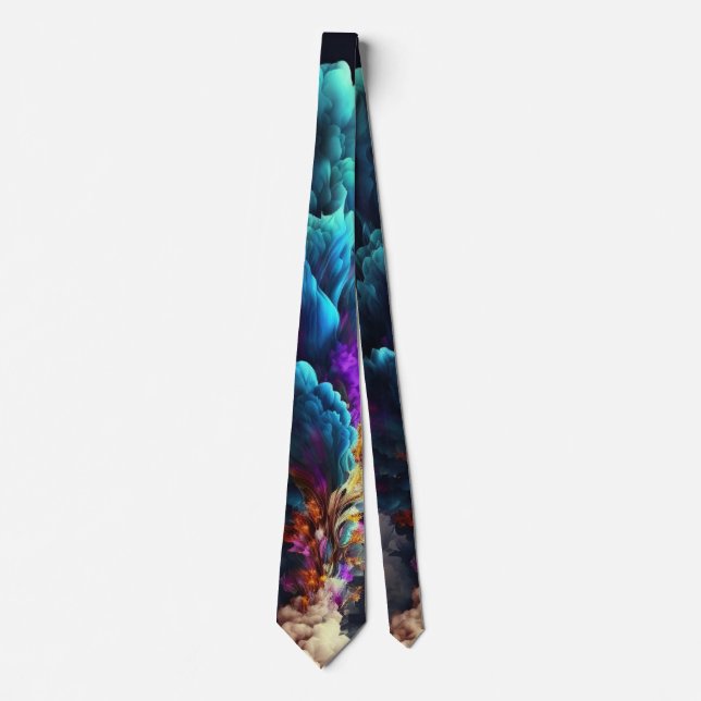 Colorful vibrant abstract modern pattern neck tie (Front)