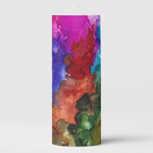 Colorful Vibrant and Bold Pillar Candle