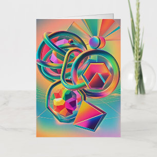Colorful Vibrant and whimsical abstract artwork Foil Greeting Card