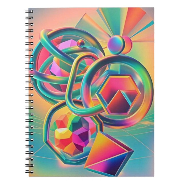 Colorful Vibrant and whimsical abstract artwork  Notebook (Front)