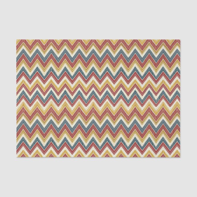 Colorful Vibrant Boho Chic Zigzag Chevron Pattern Tissue Paper (Front)
