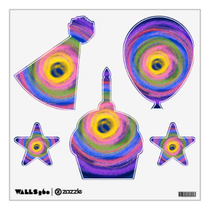 Colorful vibrant centering Watercolor Circles Wall Decal
