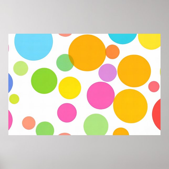 Colorful Vibrant Circle Pattern Modern Abstract  Poster (Front)