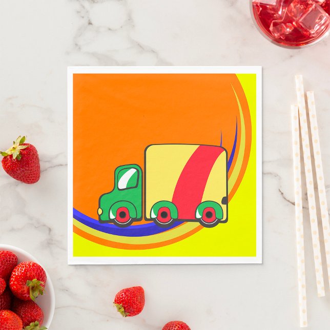 Colorful Vibrant Delivery Truck Napkins (Creator Uploaded)