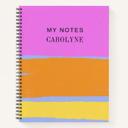 Colorful Vibrant Design Personalize Text Notebook