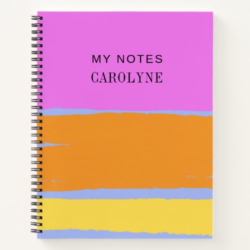 Colorful Vibrant Design Personalize Text Notebook