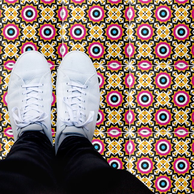 Colorful Vibrant Ethnic Mosaic Geometric  Ceramic Tile (Creator Uploaded)