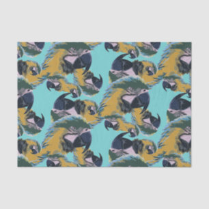 Colorful Vibrant Exotic Tropical Parrots Pattern Tissue Paper