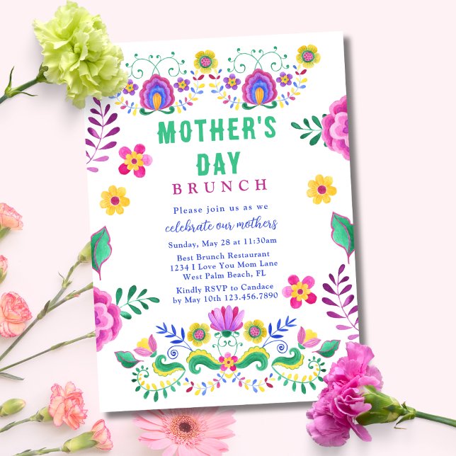 Colorful Vibrant Fiesta Mother's Day Brunch Invitation (Creator Uploaded)