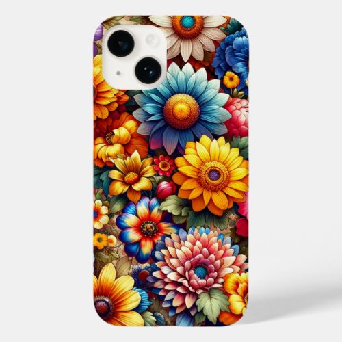 Colorful Vibrant Floral Symphony Pattern Case_Mate iPhone 14 Case
