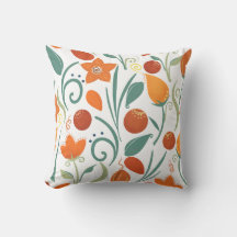 Colorful Vibrant Floral Throw Pillow