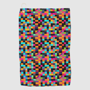 Colorful Vibrant Geometric Shapes Pattern Golf Towel