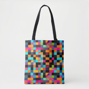 Colorful Vibrant Geometric Shapes Pattern Tote Bag