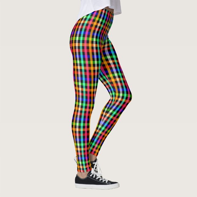 Colorful Vibrant Gingham Check Design  Leggings (Creator Uploaded)