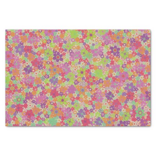 Colorful vibrant Hippie Floral botanical Flowers Tissue Paper