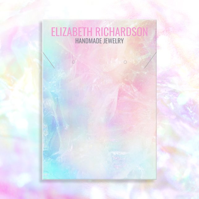 Colorful Vibrant Pastel Rainbow Jewelry Display Business Card (Creator Uploaded)