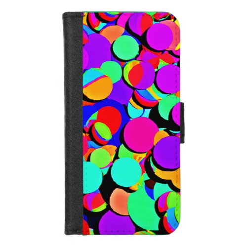 Colorful Vibrant Retro Revival Pattern iPhone 87 Wallet Case