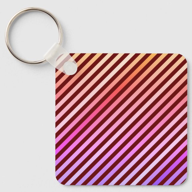 Colorful Vibrant Stripe  Keychain (Front)
